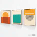 Cargar imagen en el visor de la galería, Tríptico Abstracto Minimal Sunset