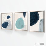 Cargar imagen en el visor de la galería, Tríptico Abstracto Azul