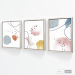 Cargar imagen en el visor de la galería, Tríptico Abstracto Nórdico Pastel