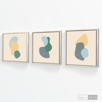Cargar imagen en el visor de la galería, Tríptico Abstracto Nórdico Celeste (Set x 3)