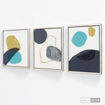 Cargar imagen en el visor de la galería, Tríptico Abstracto Nórdico Azul