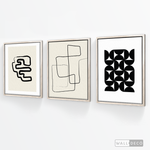 Cargar imagen en el visor de la galería, Tríptico Minimalista Geométrico Line Art
