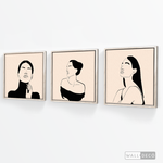 Cargar imagen en el visor de la galería, Tríptico Rostros Mujeres (Set x 3)