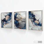 Cargar imagen en el visor de la galería, Tríptico Fluido Abstracto Dorado