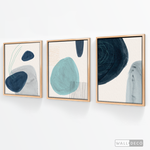 Cargar imagen en el visor de la galería, Tríptico Abstracto Azul