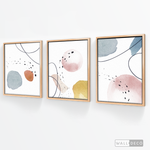 Cargar imagen en el visor de la galería, Tríptico Abstracto Nórdico Pastel