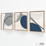 Cargar imagen en el visor de la galería, Tríptico Abstracto Nórdico Óvalos