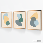 Cargar imagen en el visor de la galería, Tríptico Abstracto Nórdico Celeste (Set x 3)