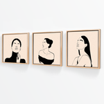 Cargar imagen en el visor de la galería, Tríptico Rostros Mujeres (Set x 3)
