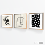 Cargar imagen en el visor de la galería, Tríptico Minimalista Geométrico Line Art