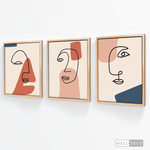 Cargar imagen en el visor de la galería, Tríptico Abstracto Rostros