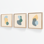 Cargar imagen en el visor de la galería, Tríptico Abstracto Nórdico Celeste (Set x 3)