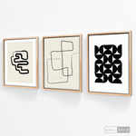 Cargar imagen en el visor de la galería, Tríptico Minimalista Geométrico Line Art