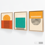 Cargar imagen en el visor de la galería, Tríptico Abstracto Minimal Sunset