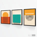 Cargar imagen en el visor de la galería, Tríptico Abstracto Minimal Sunset