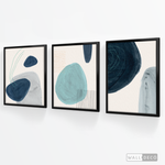 Cargar imagen en el visor de la galería, Tríptico Abstracto Azul