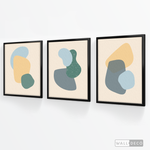 Cargar imagen en el visor de la galería, Tríptico Abstracto Nórdico Celeste (Set x 3)