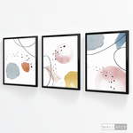 Cargar imagen en el visor de la galería, Tríptico Abstracto Nórdico Pastel