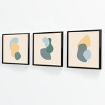Cargar imagen en el visor de la galería, Tríptico Abstracto Nórdico Celeste (Set x 3)