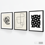 Cargar imagen en el visor de la galería, Tríptico Minimalista Geométrico Line Art