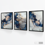 Cargar imagen en el visor de la galería, Tríptico Fluido Abstracto Dorado