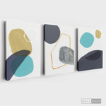 Cargar imagen en el visor de la galería, Tríptico Abstracto Nórdico Azul