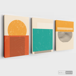 Cargar imagen en el visor de la galería, Tríptico Abstracto Minimal Sunset