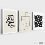 Cargar imagen en el visor de la galería, Tríptico Minimalista Geométrico Line Art