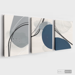 Cargar imagen en el visor de la galería, Tríptico Abstracto Nórdico Óvalos