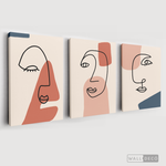 Cargar imagen en el visor de la galería, Tríptico Abstracto Rostros