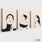 Cargar imagen en el visor de la galería, Tríptico Rostros Mujeres (Set x 3)