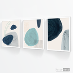 Cargar imagen en el visor de la galería, Tríptico Abstracto Azul