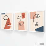 Cargar imagen en el visor de la galería, Tríptico Abstracto Rostros