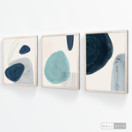 Cargar imagen en el visor de la galería, Tríptico Abstracto Azul