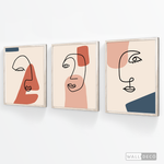 Cargar imagen en el visor de la galería, Tríptico Abstracto Rostros