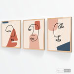 Cargar imagen en el visor de la galería, Tríptico Abstracto Rostros