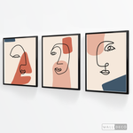 Cargar imagen en el visor de la galería, Tríptico Abstracto Rostros