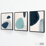 Cargar imagen en el visor de la galería, Tríptico Abstracto Azul