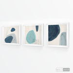 Cargar imagen en el visor de la galería, Tríptico Abstracto Azul