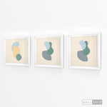 Cargar imagen en el visor de la galería, Tríptico Abstracto Nórdico Celeste (Set x 3)