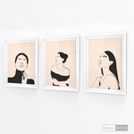 Cargar imagen en el visor de la galería, Tríptico Rostros Mujeres (Set x 3)