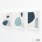 Cargar imagen en el visor de la galería, Tríptico Abstracto Azul