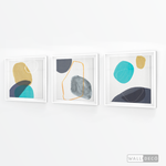 Cargar imagen en el visor de la galería, Tríptico Abstracto Nórdico Azul