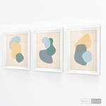 Cargar imagen en el visor de la galería, Tríptico Abstracto Nórdico Celeste (Set x 3)