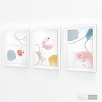 Cargar imagen en el visor de la galería, Tríptico Abstracto Nórdico Pastel
