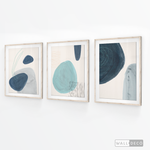 Cargar imagen en el visor de la galería, Tríptico Abstracto Azul