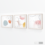 Cargar imagen en el visor de la galería, Tríptico Abstracto Nórdico Pastel