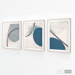 Cargar imagen en el visor de la galería, Tríptico Abstracto Nórdico Óvalos
