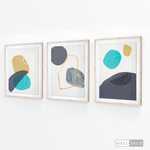 Cargar imagen en el visor de la galería, Tríptico Abstracto Nórdico Azul