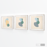 Cargar imagen en el visor de la galería, Tríptico Abstracto Nórdico Celeste (Set x 3)